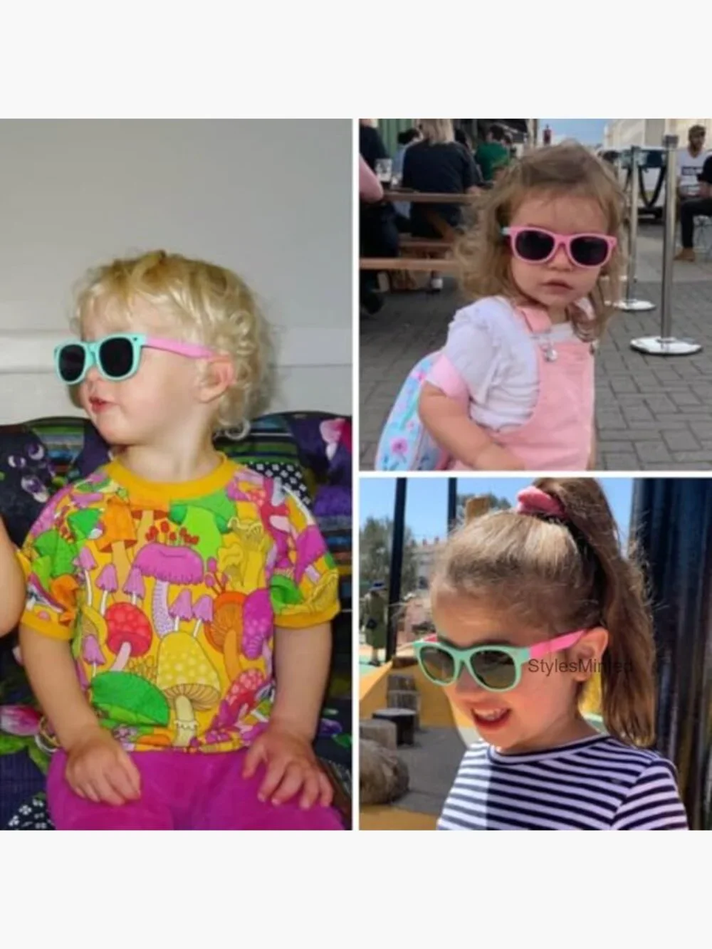 Kids Polarized Sunglasses UV Protection Flexible Rubber 3 Pack
